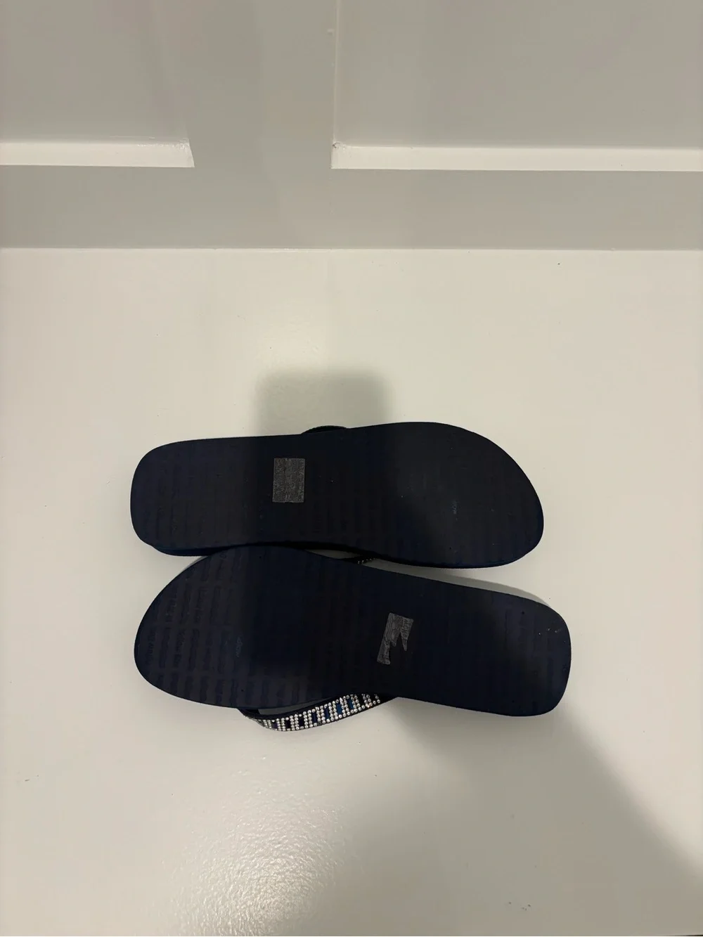 Yellow Box Navy Rhinestone Flip Flop Sandals - Picture 2 of 8